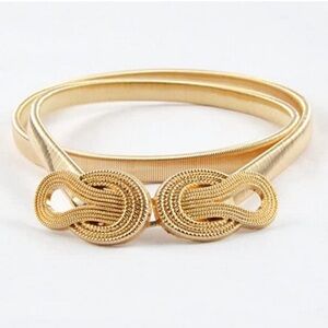 WOMENS Metal Stretch Waist Skinny Belt Waistband
